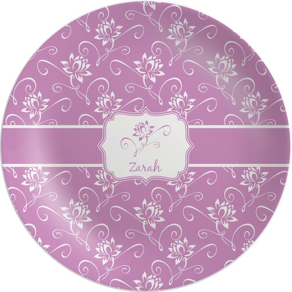 Custom Lotus Flowers Melamine Plate (Personalized)