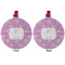 Lotus Flowers Metal Ball Ornament - Front and Back