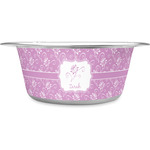 Lotus Flowers Stainless Steel Dog Bowl (Personalized)