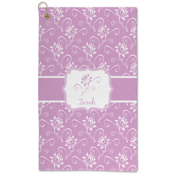 Custom Lotus Flowers Microfiber Golf Towel (Personalized)