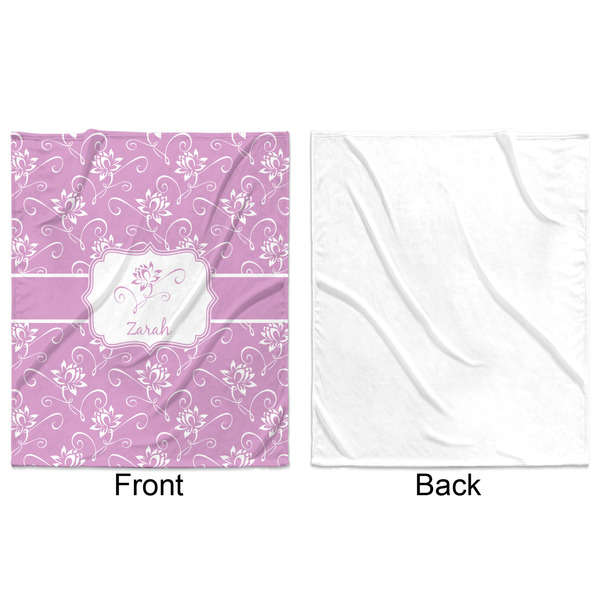 Lotus Flowers Minky Blanket - 50"x60" - Single Sided - Front & Back