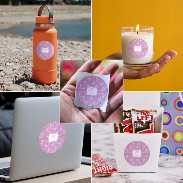 Lotus Flowers Multipurpose Round Labels - In Context