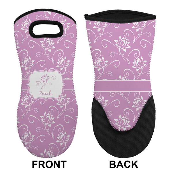 Lotus Flowers Neoprene Oven Mitt (Front & Back)