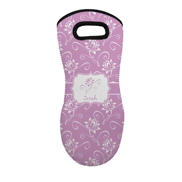 Custom Lotus Flowers Neoprene Oven Mitt w/ Name or Text