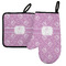 Lotus Flowers Left Oven Mitt & Pot Holder Set w/ Name or Text