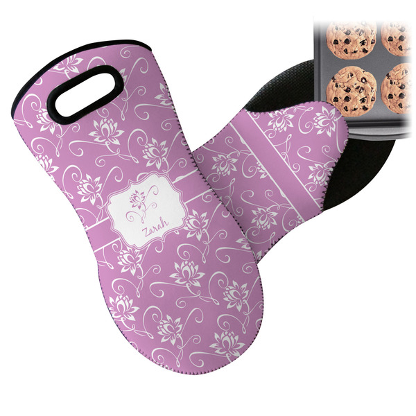 Lotus Flowers Neoprene Oven Mitt
