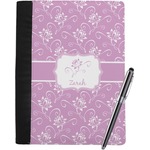 Lotus Flowers Notebook Padfolio - Large w/ Name or Text