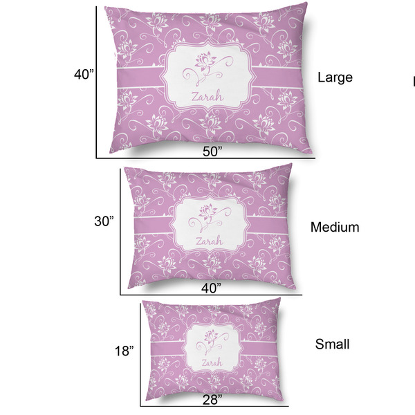 Lotus Flowers Outdoor Dog Beds - SIZE CHART