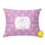 Lotus Flowers Outdoor Throw Pillow (Rectangular) (Personalized)