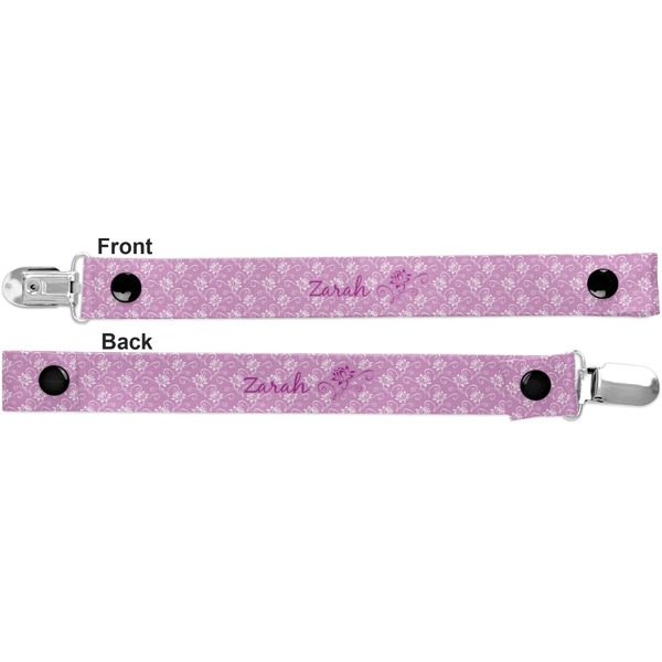 Lotus Flowers Pacifier Clip - Front and Back