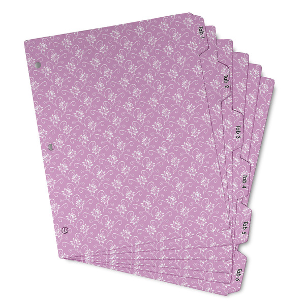 Custom Lotus Flowers Binder Tab Divider - Set of 6 (Personalized)