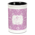 Lotus Flowers Ceramic Pencil Holders - Black