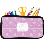 Lotus Flowers Neoprene Pencil Case - Small w/ Name or Text
