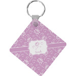 Lotus Flowers Diamond Plastic Keychain w/ Name or Text
