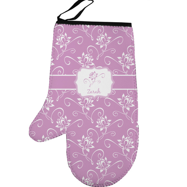 Custom Lotus Flowers Left Oven Mitt (Personalized)