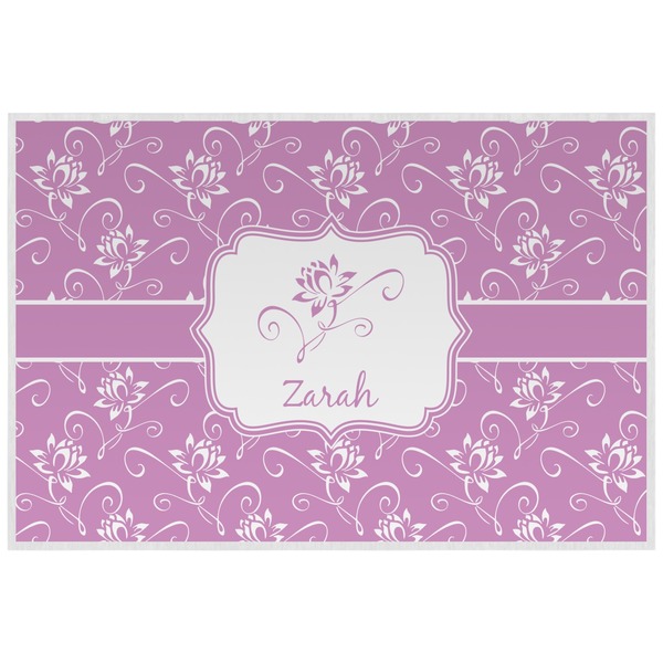 Custom Lotus Flowers Laminated Placemat w/ Name or Text