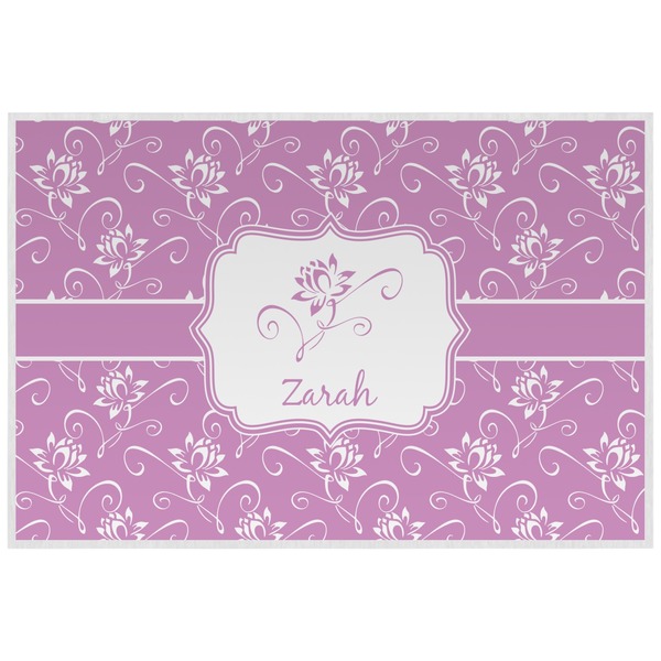 Custom Lotus Flowers Laminated Placemat w/ Name or Text