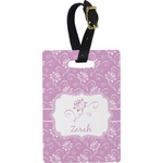 Lotus Flowers Plastic Luggage Tag - Rectangular w/ Name or Text