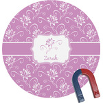 Lotus Flowers Round Fridge Magnet (Personalized)