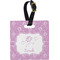 Lotus Flowers Plastic Luggage Tag - Square w/ Name or Text