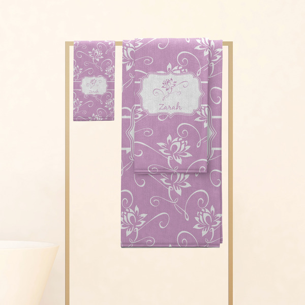 Lotus Flowers Personalized Towel Set