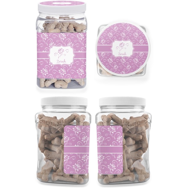 Lotus Flowers Pet Treat Jar - Multiple Angles