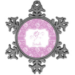 Lotus Flowers Vintage Snowflake Ornament (Personalized)
