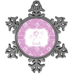Lotus Flowers Vintage Snowflake Ornament (Personalized)