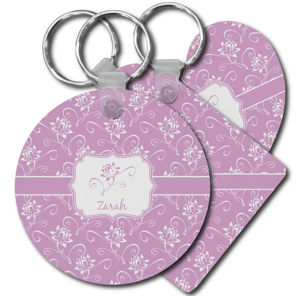 Custom Lotus Flowers Plastic Keychain (Personalized)