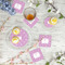 Lotus Flowers Plastic Party Appetizer & Dessert Plates - In Context