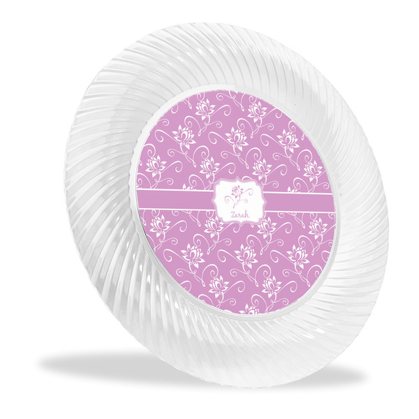 Custom Lotus Flowers Plastic Party Dinner Plates - 10" (Personalized)