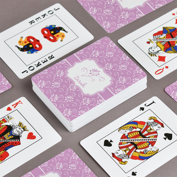 Lotus Flowers Playing Cards - Front & Back View