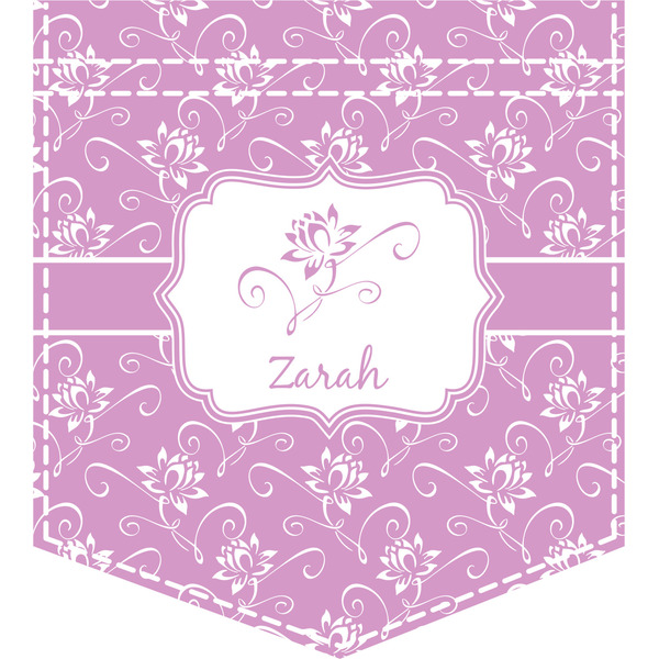 Custom Lotus Flowers Iron On Faux Pocket (Personalized)