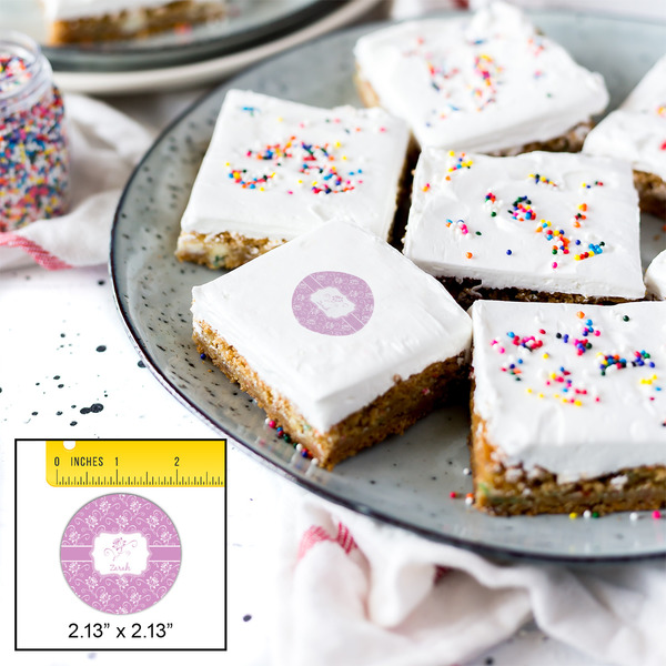 Lotus Flowers Printed Icing Circle - Small - In Context