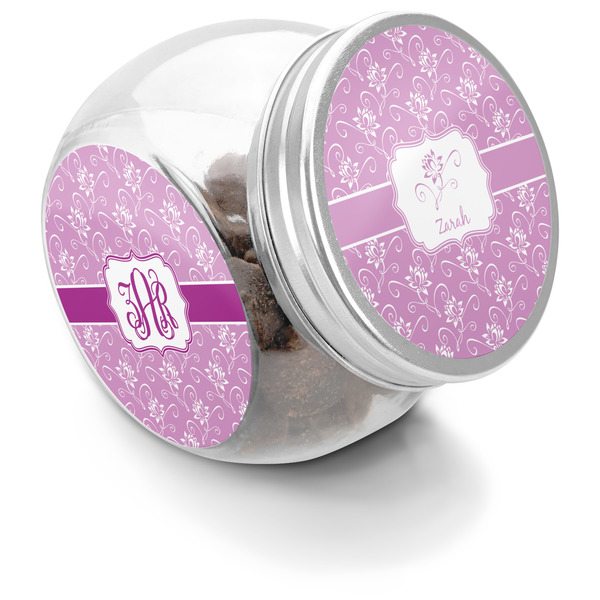 Custom Lotus Flowers Puppy Treat Jar (Personalized)