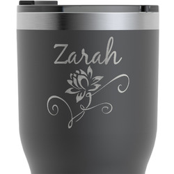 Lotus Flowers RTIC Tumbler - Black - Engraved Front (Personalized)