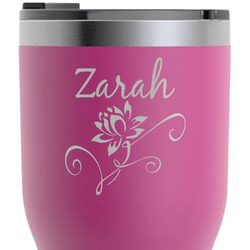 Lotus Flowers RTIC Tumbler - Magenta - Laser Engraved - Single-Sided (Personalized)