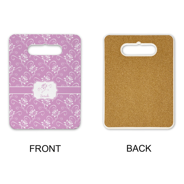 Lotus Flowers Rectangle Trivet with Handle - APPROVAL