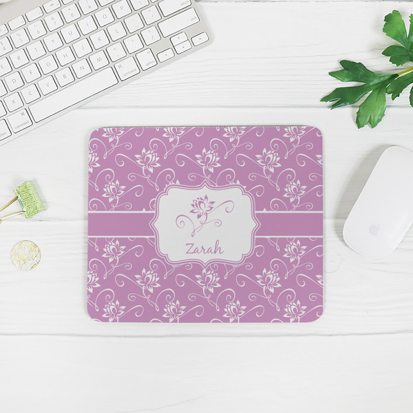 Lotus Flowers Rectangular Mouse Pad - LIFESTYLE 2