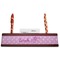 Lotus Flowers Red Mahogany Nameplates with Business Card Holder - Straight