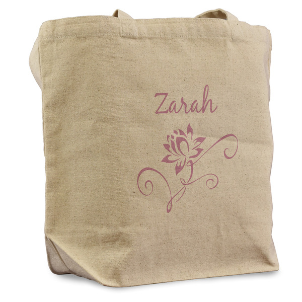 Custom Lotus Flowers Reusable Cotton Grocery Bag (Personalized)
