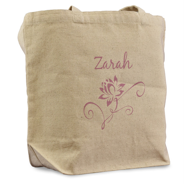 Custom Lotus Flowers Reusable Cotton Grocery Bag - Single (Personalized)