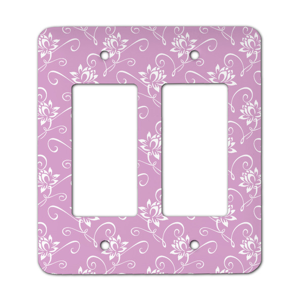 Custom Lotus Flowers Rocker Style Light Switch Cover - Two Switch
