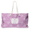 Lotus Flowers Large Rope Tote Bag - Front View