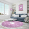 Lotus Flowers Round Area Rug - IN CONTEXT