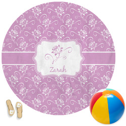 Lotus Flowers Round Beach Towel (Personalized)