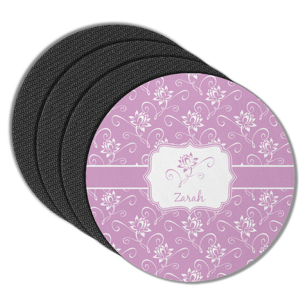 Lotus Flowers Round Coaster Rubber Back - Main