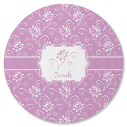 Lotus Flowers Round Rubber Backed Coaster (Personalized)