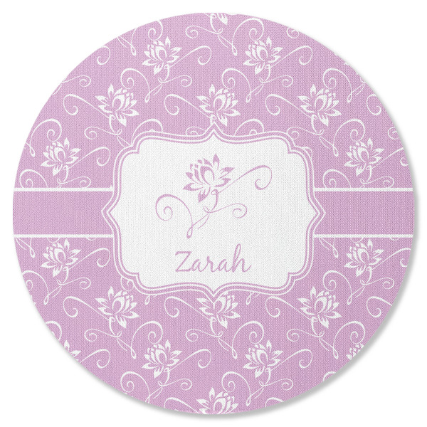 Lotus Flowers Round Coaster Rubber Back - Single