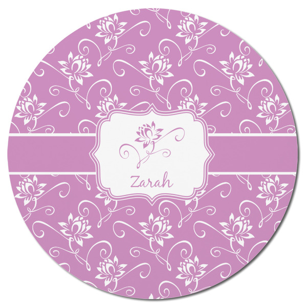 Lotus Flowers Round Fridge Magnet - FRONT